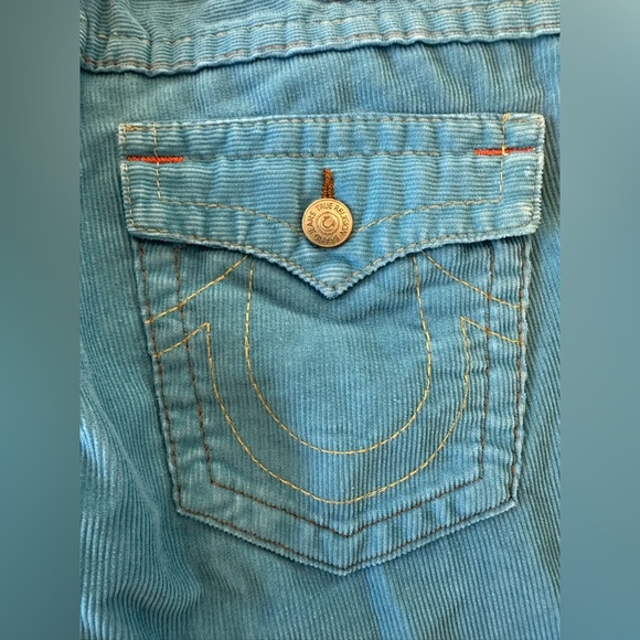 True Religion vintage y2k blue corduroy joey flare pants - Picture 6 of 10